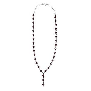 90s Plum-colored Beaded Necklace, Unisex